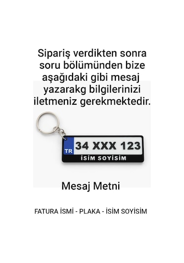 Plaka Anahtarlık Kişiye Özel İsim Ve Plaka Yazılı