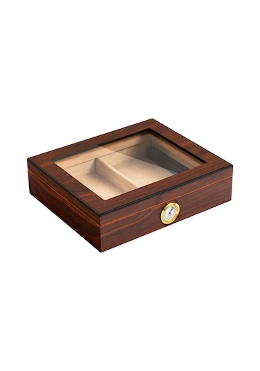 Falconetti Kahverengi Camlı Humidor Puro Kutusu Rc06khv