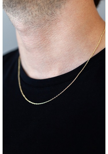 14 Ayar Altın 50 Cm Erkek Zincir Kolye N11.365