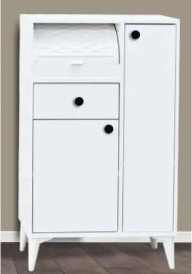 2 Kapılı 1 Çekmeceli Beyaz Ekmeklik Beyaz