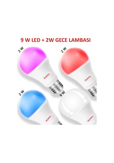 2 In 1 Led Gece Lambası 9W Led +2W Gece Lambası Mavi