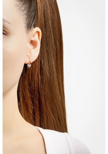 Romantik 18 Ayar Sarı Altın Kaplama Gümüş Küpe Sarı