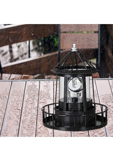 Güneş Deniz Feneri Dönen Işık 360 Derece Dönen Deniz Feneri Lambası, Ip65 Veranda Çit Bahçesi