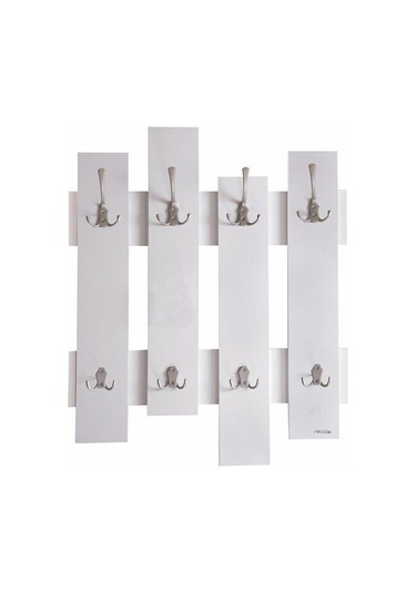 Kuzela Ahşap Dekoratif 8'li Duvar Askılık Ceviz