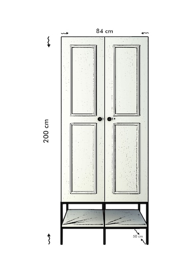 Pasific Home Martin 2 Kapaklı Gardırop Elbise Dolabı Parlak Beyaz