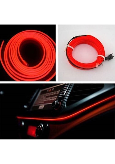 Fiat Punto Kırmızı 2 Metre Neon Ip Torpido Fitili Oto Şerit Led
