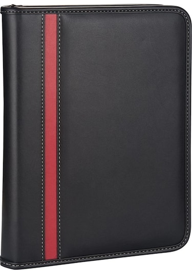 Diplomat Fermuarlı Organizer Kareli 14x20 Defterli Siyah