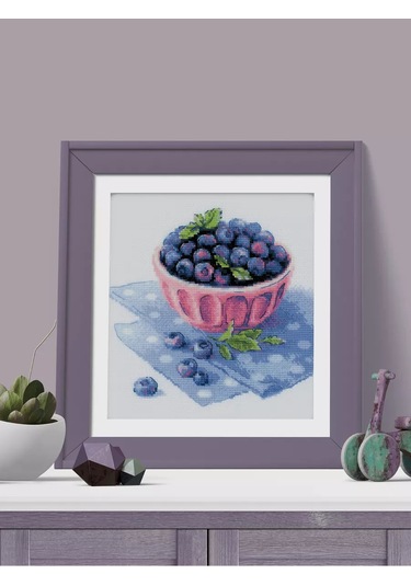 Rıolıs Bahçe Yaban Mersini Ekose Tablo Seti 20x20 2168 178790741