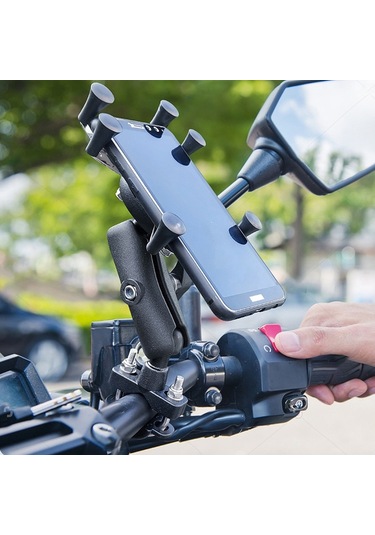 Kartal Pençeleri X-tipi Altı Pençeli Metal Cep Telefonu Geri Klip Bisiklet Motosiklet Cep Telefonu Tutucu Yeşil Yeşil