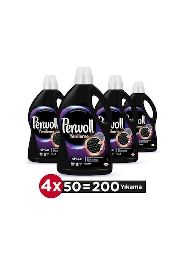 Perwoll Hassas Bakım Sıvı Çamaşır Deterjanı Siyah Yenileme 4 x 2970 ML 200 Yıkama