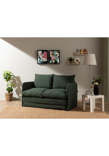 Pafu Saga İkili Katlanır Yataklı Koltuk Keten Haki