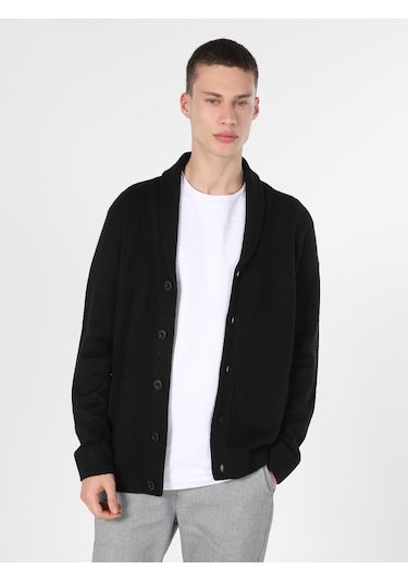 Colin's Slim Fit Düğmeli Siyah Erkek Hırka CL1059692_Q1.V2_BLK