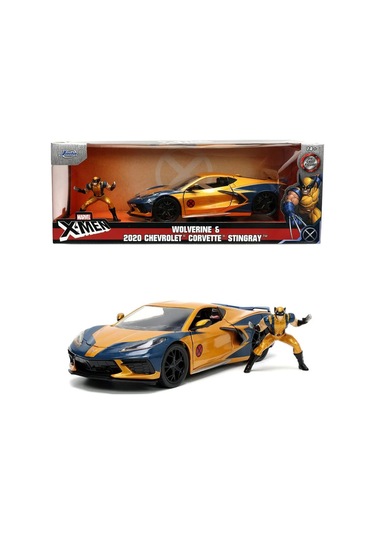 Marvel X - Men Wolverine & 2020 Chevrolet Corvette Stingray Model Araba 1:24