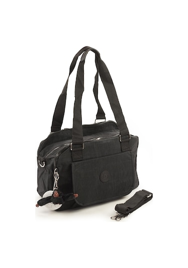 571 Krinkıl/klinkır Su Geçirmez Ithal Kumaş Çok Gözlü Anne Okul Postacı El Omuz Çantası Siyah 9-5c Siyah