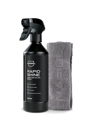 Nasiol-SET 21-Rapidshine Araç Hızlı Nano Detay Spreyi ve Mikrofiber Detailing Bez (2Adt) Seti