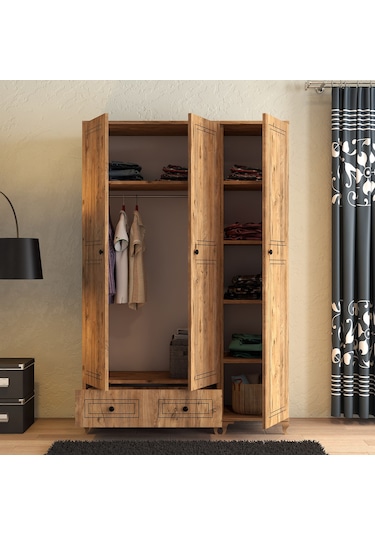 Moxen Mobilya DBC2 Çekmeceli 3 Kapılı Dolap