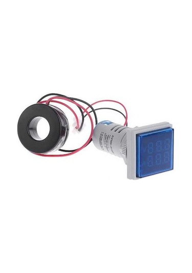 Besthome1 Çift Gösterimli Led Voltaj Akım Ölçer Ac 60-500v 0-100a Kompakt Mavi Ekran Profesyonel Ölçüm Cihazı