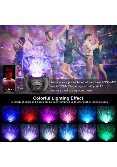 Reedark Led Güneş Sistemi Projeksiyonu, 10 Gezegenli Evren Atmosferi Işığı, Bluetooth Hoparlörlü Ve Uzaktan Kumandalı Uyku Modlu Yıldız Projektörü