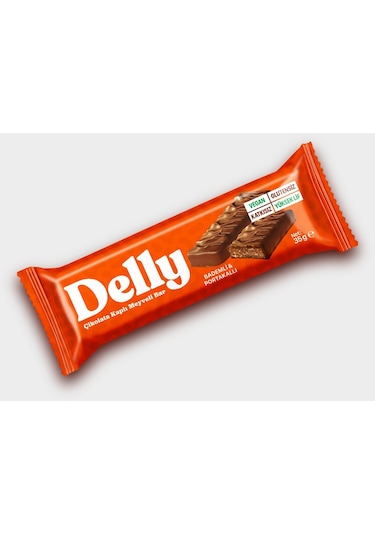 Delly Çikolata Kaplı Bademli Portakallı Meyveli Bar 12 x 35 G