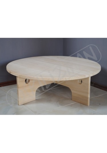 Masif Ahşap Yer Sofrası Çarpı Ayak