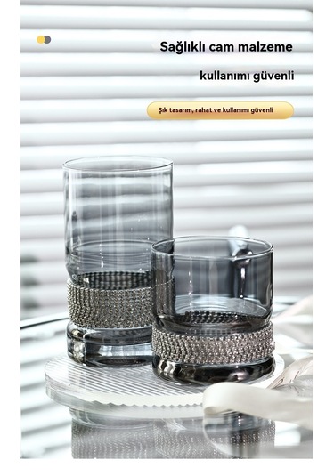 Işık Leks Elmas Kaplamalı Cam Kupa 301-400 Ml