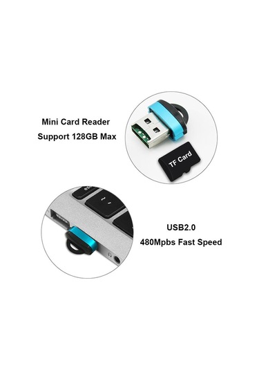 Mor Vaorlo Usb2.0 Mini Kart Okuyucu 480mpbs Hızlı İletim Yüksek Bilgisayar Pc Laptop Için Uyumlu Yüksek Hızlı