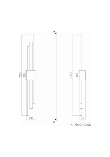 Led Duvar Aplik Talk 70cm Mat Siyah