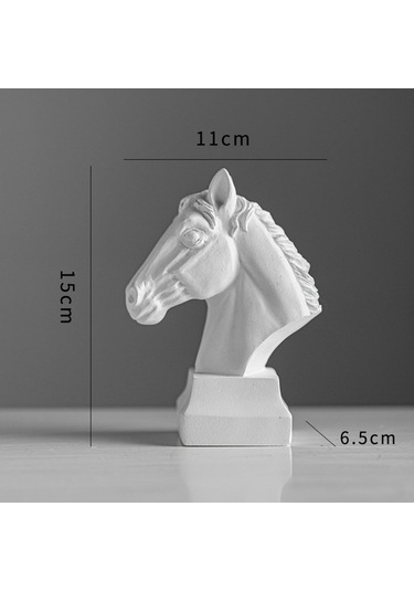 Opulentliving At Kafası Heykeli Masaüstü Dekorasyon Reçine Heykel S