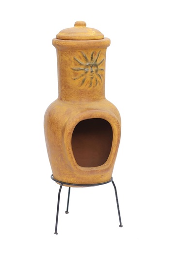 Güneş Motifli Küçük Chimenea Sarı