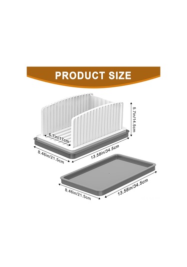 Gajeena Ev İçi Ekmek Dilimleyici: Ayarlanabilir Genişlik, Kırıntı Tablası İle Ev Yapımı Ekmek, Bagel, Kek İçin Tam Altına Kadar Düzenli Dilimler Beyaz