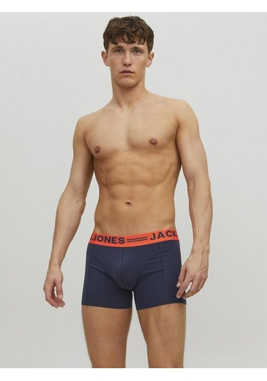 Jack & Jones Erkek 3'lü Düz Renk Boxer Paketi 12113943 Burgundy Bordo