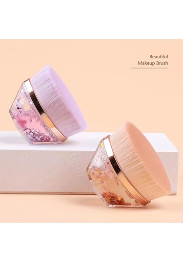 Fontenay Altıgen Taşınabilir Simli Makyaj Fırçası Turuncu