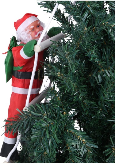 Yaozixa Noel Gönüllüsü Merdivenle Tırmanan Santaclaus Dekorasyonu - Ev Ve Bahçe Noel Atmosferi Oluşturucu Taçlık
