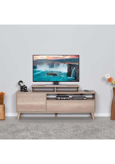 Retro Wide Kapaklı Çekmeceli Tv Sehpası - Tori