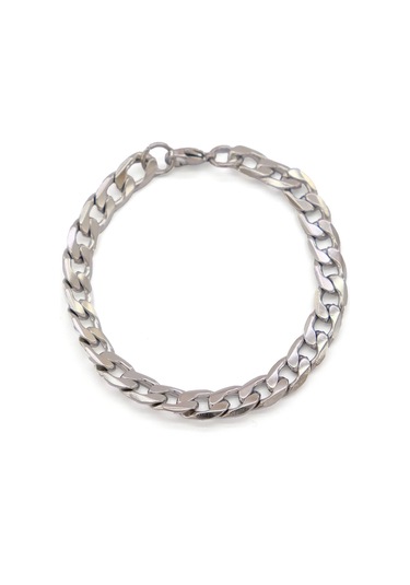 Çelik Figaro Erkek Zincir Bileklik Eblk-520 Gümüş