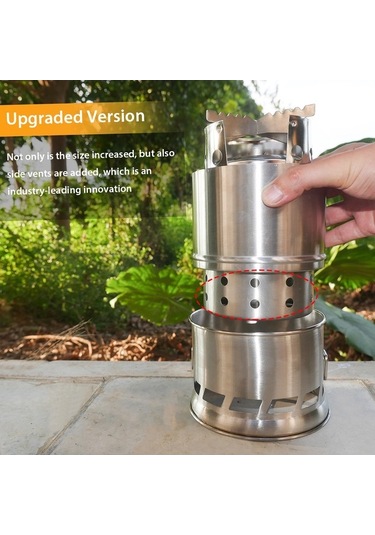 Pazly Kamp Ocağı Ve Sırt Çantası Ocağı, Katlanır Saplı Odun Külü Plaka Gümüş