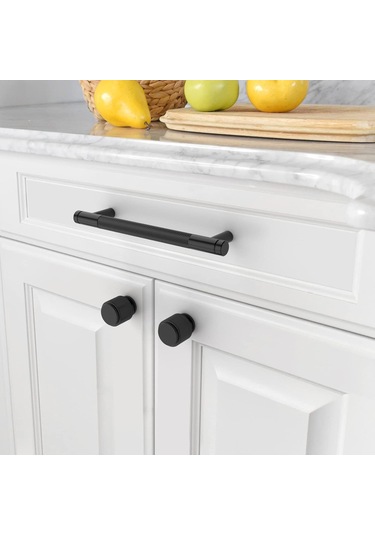 10 Adet Siyah Mobilya Topuzu Mutfak Kapıları İçin Kapı Kolları Mobilya Kulpları