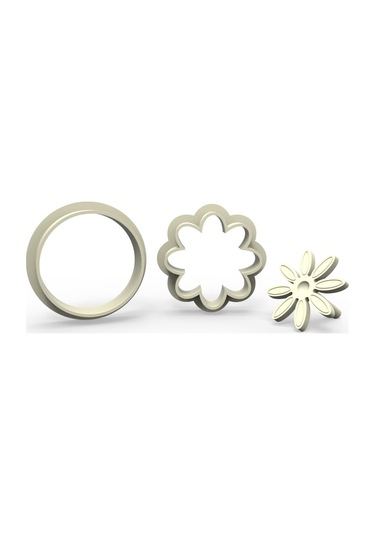 Papatya Kurabiye, Bisküvi, Kolye Ucu, Mühür Kalıp Seti - 1,5 Cm