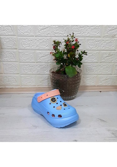 Sonimix 16001 Bebemavisi-pudra Kalın Tabanlı Taşlı Kadın Terlik 001