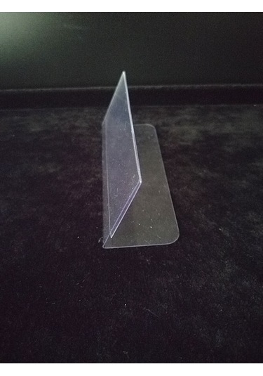 10 Adet Pvc Şeffaf Etiketlik 10x4 Cm Ayaklı Kart Tutucu İsimlik