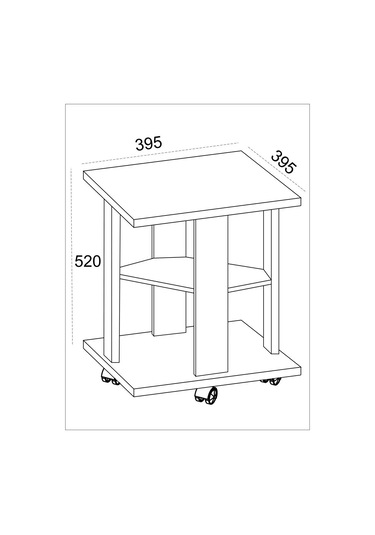 El-ma Kare Şekilinde Kafe Tabletı 137689413 Sombra Meşe