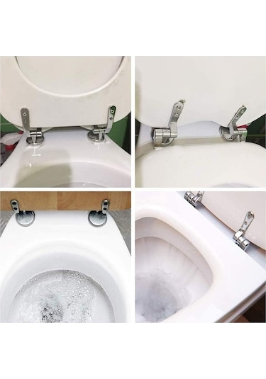 Dancemonkey Lebıhmurah Bf1579 2 Adet Ahşap Reçine Klozet Menteşesi, Yedek Parça Gümüş