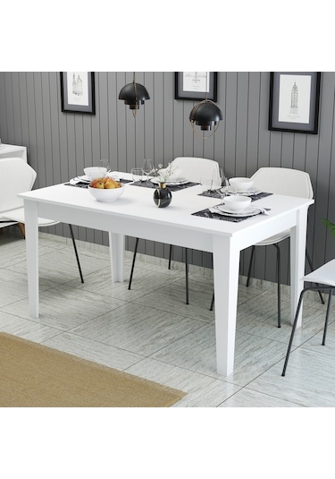 Milan Yemek Masası - Beyaz / Beyaz