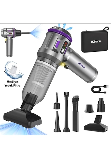 100w 16 Bin Pa Vakum Çekim Gücü Kablosuz Araba Oto Süpürgesi Ve Üfleme Makinası Şarjlı