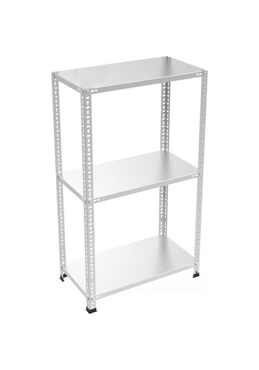 Galvanizraf 3 Katlı Galvaniz Çelik Arşiv Depo Kiler Raf 31X93X100 Galvaniz