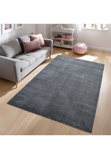 Pandora Yumuşak Peluş Shaggy Gri Çocuk Odası Oturma Odası Salon Mutfak Koridor Halısı Yolluk 1104o Koyu Gri