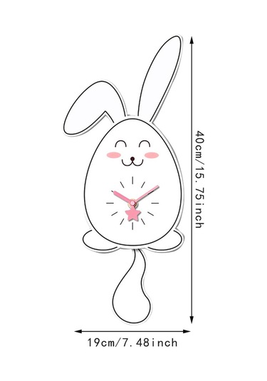 Homyl Tavşan Sarkaçlı Duvar Saati Sessiz Saat Akrilik Askılı Stil A