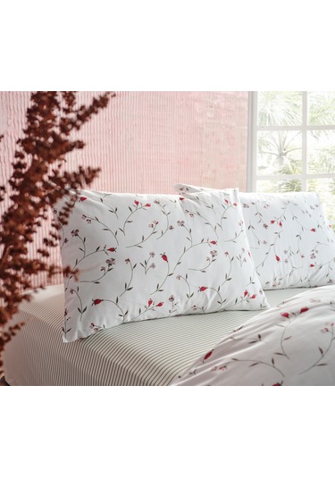 Ranforce Elegan Tek King Size Nevresim Takımı - Beyaz