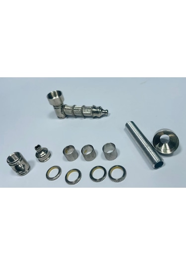 MetalikGri Full Metal Tırtıklı Pipo //7cm-11parça