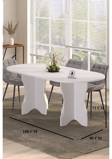 Mutfak Masası Yemek Masası 140x90 Balkon Masası Beyaz